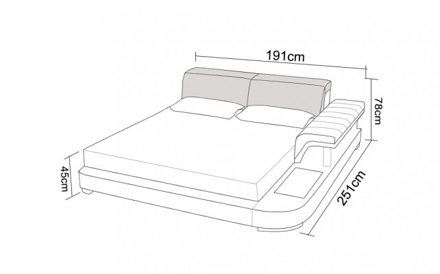 Luxus Multifunktions Wasserbett Doppel Bett Wasser Betten Polster 200x200 + USB  Luxus multifunkční vodní postel manželská postel vodní postele polstrovaná 200x200 + USB