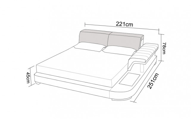 Luxus Multifunktions Wasserbett Doppel Bett Wasser Betten Polster 200x200 + USB  Luxus multifunkční vodní postel manželská postel vodní postele polstrovaná 200x200 + USB
