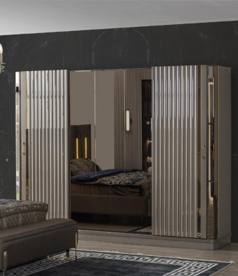 Šatní skříň Dřevěná skříň Skříň Ložnice Luxus Skříně Hnědá