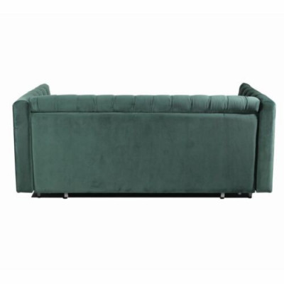 Americký styl pohovka Chesterfield Sofa Couch Kožená potah Třísezóní Zelená