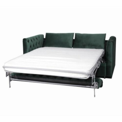 Americký styl pohovka Chesterfield Sofa Couch Kožená potah Třísezóní Zelená