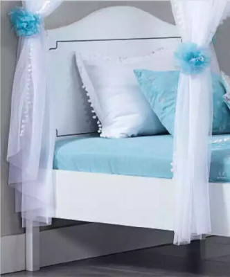 Dětský pokoj Ložnice Postel Himmelbett 100x200cm Bílý Dřevo Postele