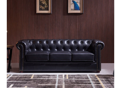 Chesterfield pohovka sedací souprava čalouněný materiál kůže dekorace sada čalouněné pohovky