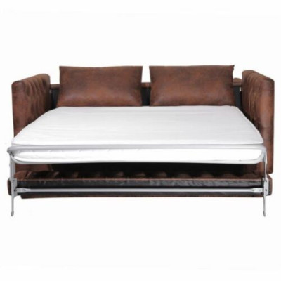 Americká stylová pohovka Chesterfield sofa Couch, kožené polstrování, hnědá, třímístná.