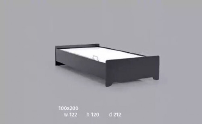 Designer postele Dětská postel černá moderní dospívající postel 100x200cm