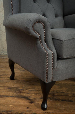 Chesterfield Design Luxus Stoffsofas Textil Ohrensessel 1 Sitzer Sofa Polster
