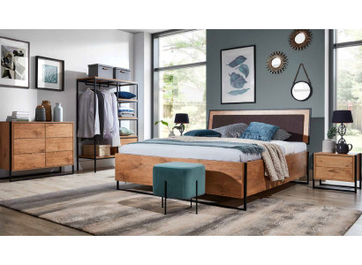5 kusů kompletní sada dřevěné ložnice loft styl návrh postele komoda skříň