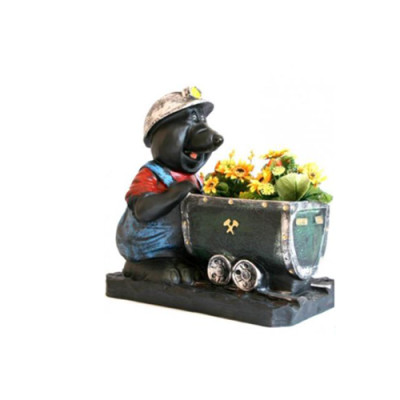 Blumentopf Maulwurf Farten Deko Figur Statue Skulptur Figur Dekoration Topf Neu