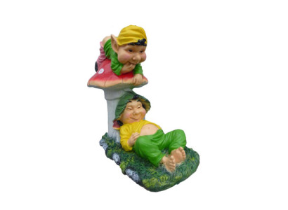 Arbeitslose und Faule Trolle fürn Garten 60cm Dekoration Statue Figuren Skuptur