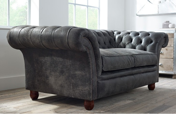 Chesterfield Sofa Couch Polster Stoff Leder Couchen Polster Garnitur 2 Sitzer
