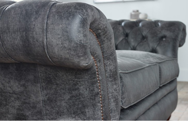 Chesterfield Sofa Couch Polster Stoff Leder Couchen Polster Garnitur 2 Sitzer