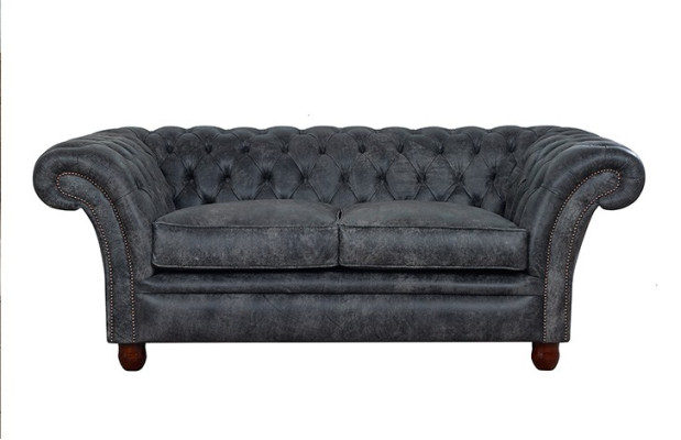 Chesterfield Sofa Couch Polster Stoff Leder Couchen Polster Garnitur 2 Sitzer