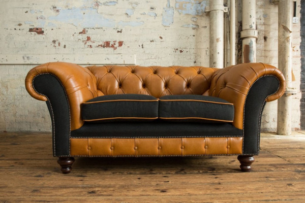 jvmoebel ® Leder Sofa Couch - Design Polster Zweisitzer Couch Garnitur Braun