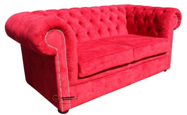 jvmoebel ® Leder Sofa Couch - Design Polster Zweisitzer Couch Garnitur Rot Neu