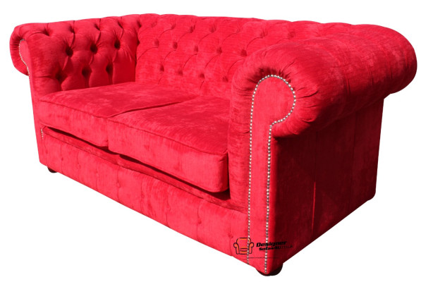 jvmoebel ® Leder Sofa Couch - Design Polster Zweisitzer Couch Garnitur Rot Neu
