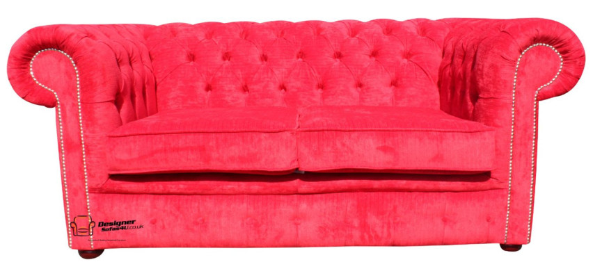 jvmoebel ® Leder Sofa Couch - Design Polster Zweisitzer Couch Garnitur Rot Neu