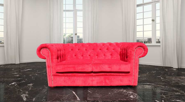 jvmoebel ® Leder Sofa Couch - Design Polster Zweisitzer Couch Garnitur Rot Neu