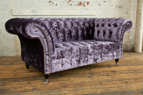 Chesterfield čalouněná pohovka textil pohovky sedačka sedací souprava opěradlo nové 2místné.