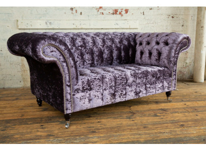 Chesterfield čalouněná pohovka textil pohovky sedačka sedací souprava opěradlo nové 2místné.