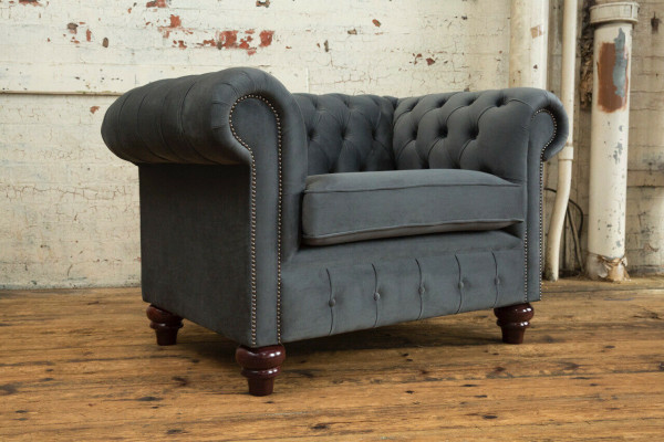 Chesterfield Design Sessel Couch Polster Luxus Textil Couchen 1 Sitzer Einsitzer