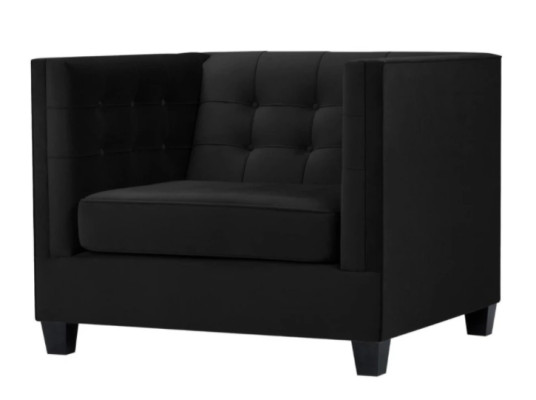 Chesterfield křeslo Kreativní nábytek Textilie Tkanina Černá Nové Obývací pokoj