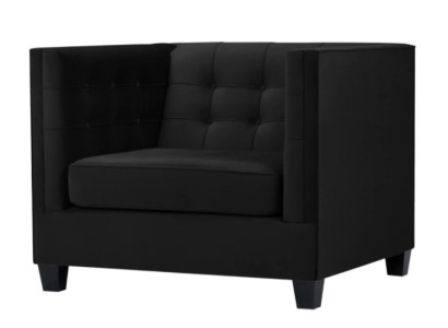 Chesterfield křeslo Kreativní nábytek Textilie Tkanina Černá Nové Obývací pokoj