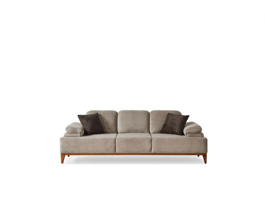 Dreisitzer Sofa 3 Sitzer Stoffsofa Polstersofa Beige Couch Moderne