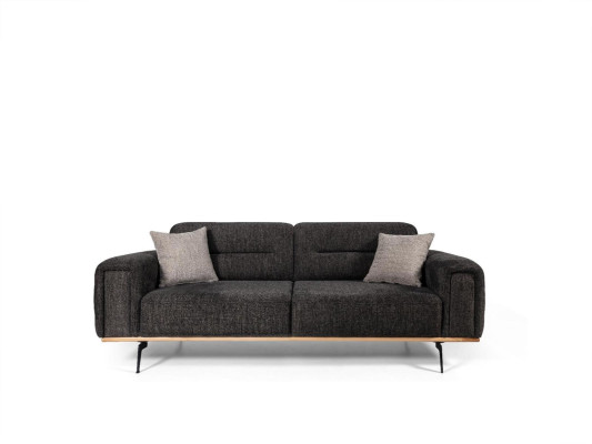 Tkaninová pohovka Design třímístná šedá Pohovka 3M Polštářová pohovka Gauč