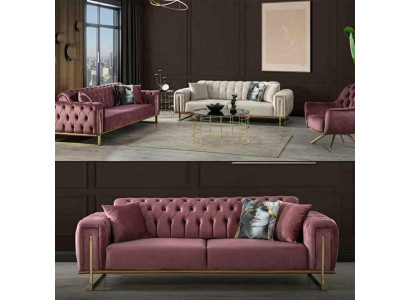 Designer Chesterfield Sofa Luxuriöse 2x Polster Couchen Wohnzimmer Möbel   Návrhářská pohovka Chesterfield Luxusní 2x čalouněná pohovka nábytek do obývacího pokoje