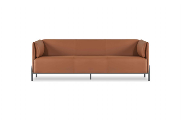 Braune Arbeitszimmer Sofagarnitur Designer Sitzmöbel Ledermöbel 5tlg