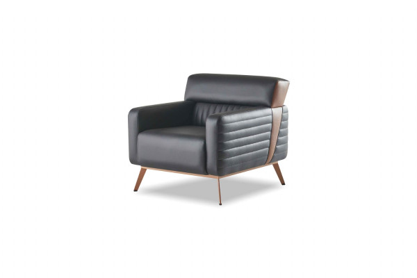 Arbeitszimmer-Set 3tlg 2-Sitzer Sessel Couchtisch Modern Design Grau