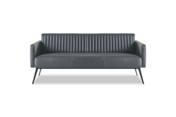 Arbeitszimmer-Set 4tlg 2x 3-Sitzer 2x Sessel Schwarz Einfarbig Modern