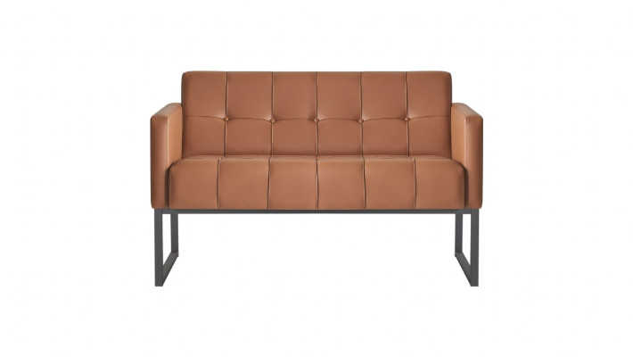Arbeitszimmer Braun Set 2tlg 2-Sitzer mit Sessel Einfarbig Modern Stil