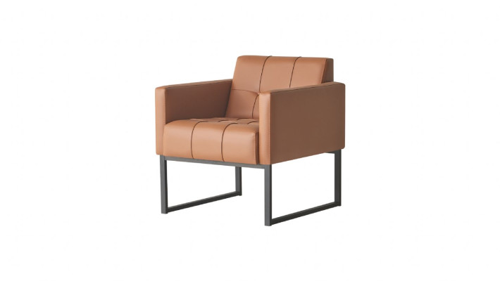 Arbeitszimmer Braun Set 2tlg 2-Sitzer mit Sessel Einfarbig Modern Stil