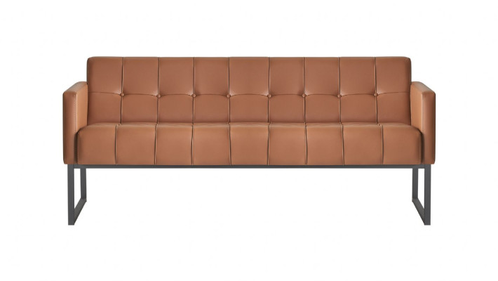 Arbeitszimmer-Set 4tlg 2x 3-Sitzer 2x Sessel Braun Einfarbig Modern Stil