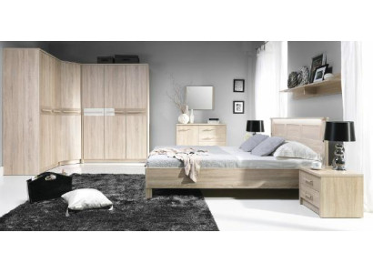 Kompletní postel šatní skříň ložnice set skříň postel komoda - Cremona 3.