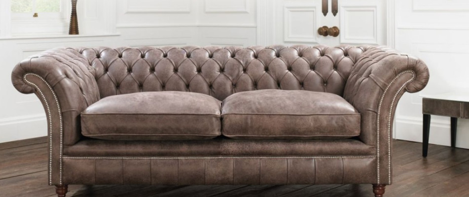 Chesterfield pohovka gauč čalouněná souprava 3 místná sedací kůže textil 161013-24