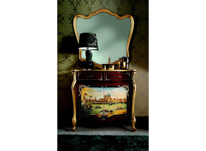 Italský komodní stolek s ručně malovaným nátěrem luxusní skříně Sideboard Italské dřevo