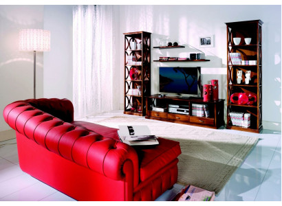 Luxusní 5dílná sada pro obývací pokoj televizní stojan 2 knihovny 2 police Nábytek Police