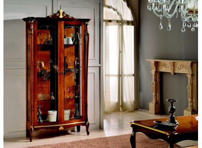 Italský nábytek Dřevo Klasický styl Design Vitrína Skříň Regál Skříně