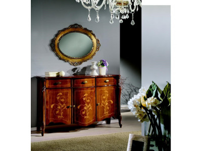 Nábytek styl Baroko, 2dílná sada Luxusního dřeva Italský luxusní nábytek Komoda.