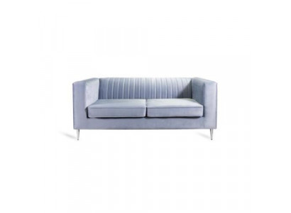 Pohovka 2místná šedá Elegantní Moderní Luxusní Design Dřevěný Nábytek Potahová Látka Nová