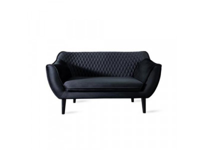 Pohovka 2M Černá Moderní Obývací Pokoj Luxusní Design Dřevo Nábytek Potah Látka