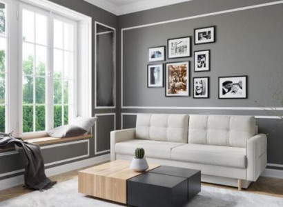 Pohovka 3místná bílá pohovka obývací pokoj moderní design polstrovaný látkou luxus nový.