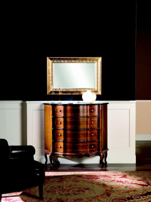 Komoda Dřevěný Nábytek Baroko s Dvoudílnou Soupravou Luxus Italská