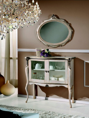 Obývací pokoj italský nábytek Klasická barokní komoda Dřevěná skříň