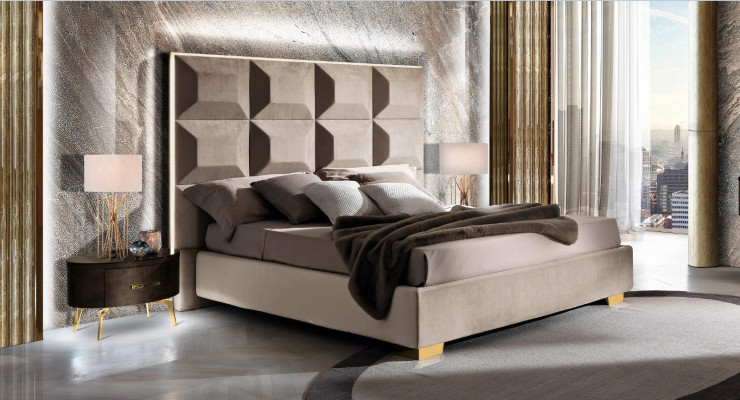 Design Modern Luxury Bedroom Nightstand Beds Bed 3-piece Bedroom Set   Dizajn Moderní Luxusní Nocní Stolek Postele Postel 3-dílná Sada Ložnice