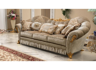 Sofa Návrh Třímístná Pohovka Polštář 3-Místná Pohovka Pokoj Nábytek Beige Pohovky látkové