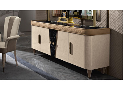 Komoda Skříň Vitrína Beige Jídelní skříň Dřevěná skříň Nábytek Komody