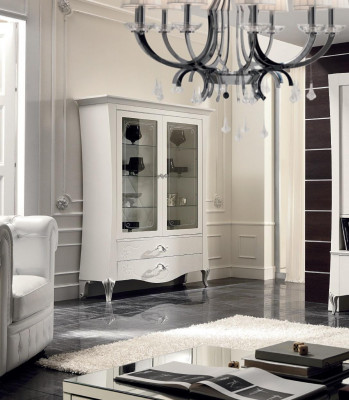 Luxus Vitrína Vitríny Skříň Sklo Styl Itálie Moderní Design Dřevo